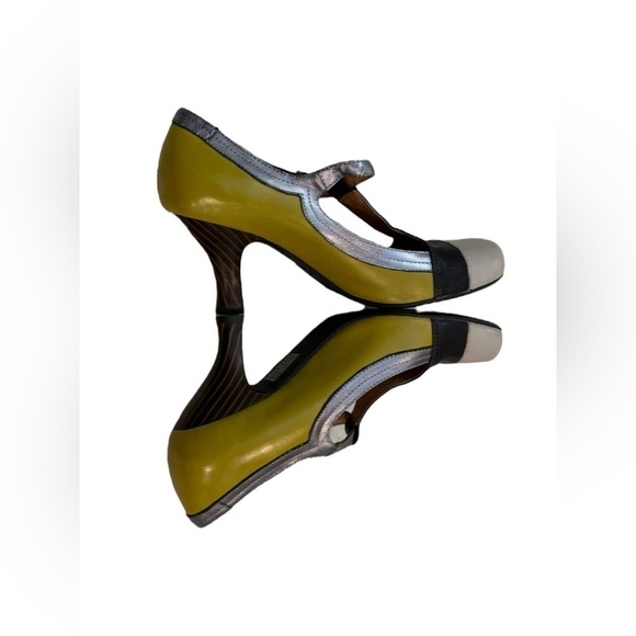 Jeffrey Campbell Aina2 Pump Size 6 Retro Heel Colorblock - Picture 1 of 10